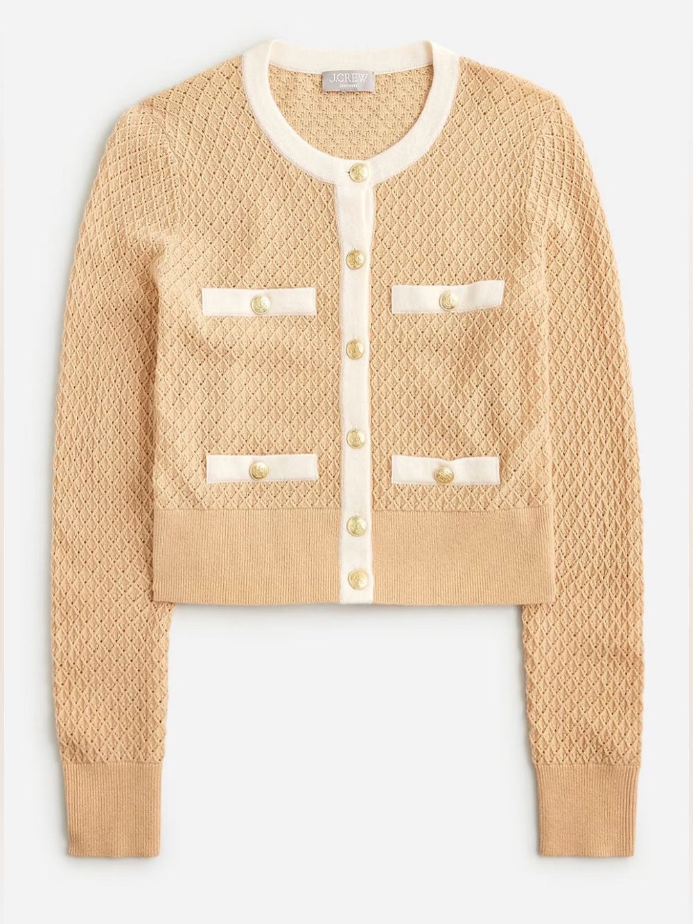 NWOT New J. Crew Cashmere pointelle cardigan